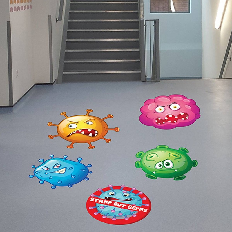 Sensory Floor Sticker Kit: Stamp Out Germs