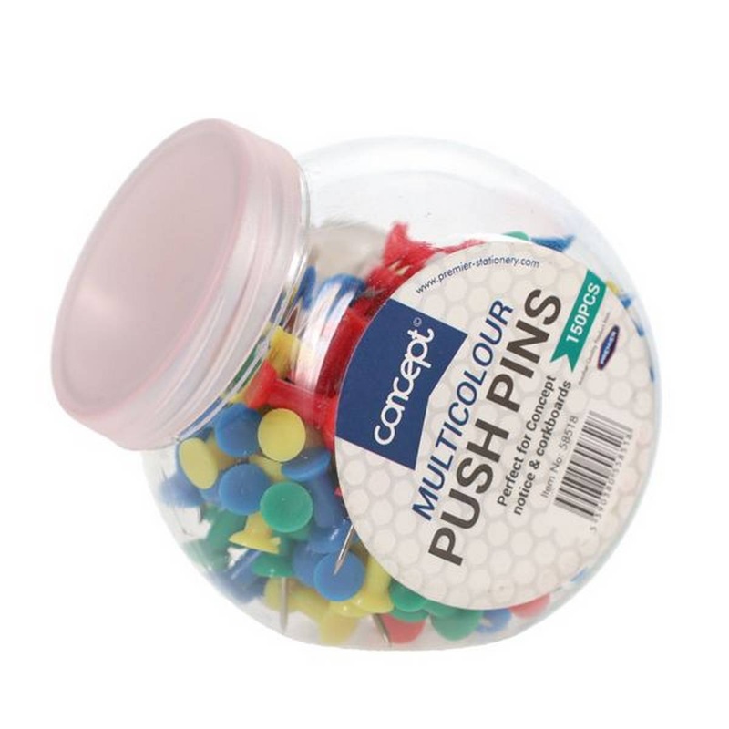 Premier 150 Multicolour Push Pins Tub