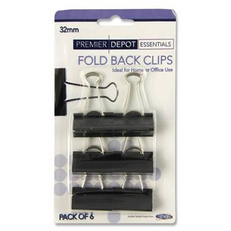 Premier 6 Binder Clips  32mm