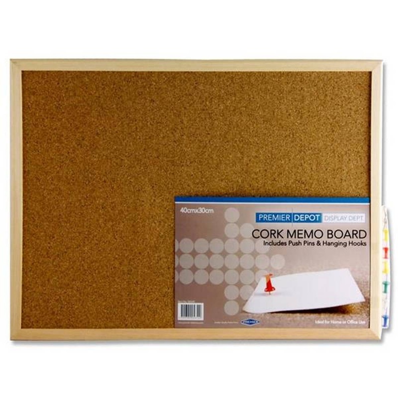 Premier Depot Cork Notice Board 40x30cm
