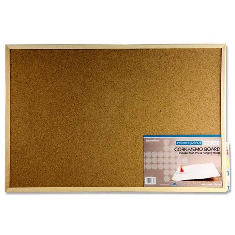 Premier Depot Cork Notice Board 60x40cm