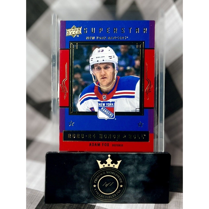 Adam Fox 2023-24 Upper Deck Series 1 Red Superstar Honor Roll #HR-5 NY Rangers (ONLINE ORDER ONLY)