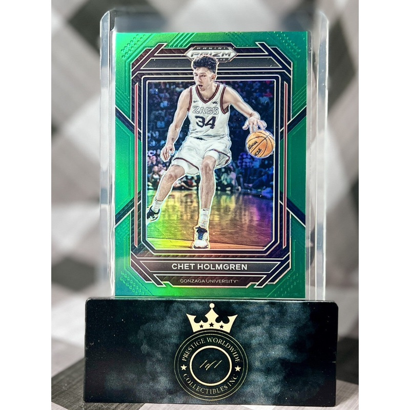 Chet Holmgren 2023-24 Panini Prizm Draft Picks Green Prizm #76 Gonzaga & Thunder (ONLINE ORDER ONLY)