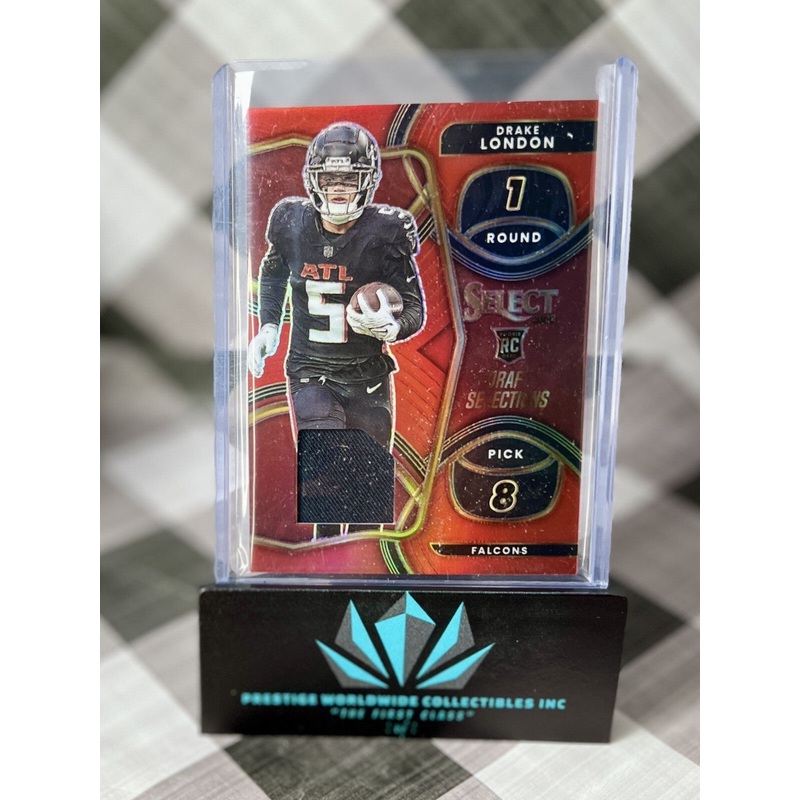 Drake London 2022 Select Draft Selections Red Prizm Patch Rookie #DS-6 Falcons (ONLINE ORDER ONLY)