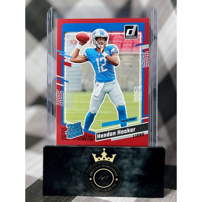 Hendon Hooker 2023 Donruss Press Proof Red Rated Rookie #329 Detroit Lions RC (ONLINE ORDER ONLY)