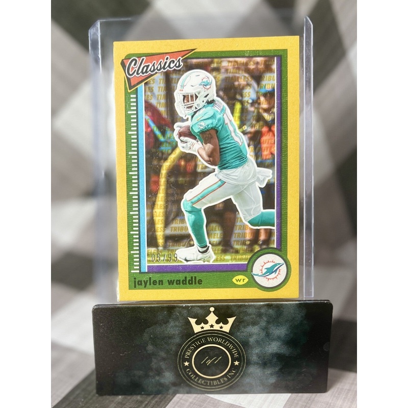 Jaylen Waddle 2022 Panini Classics Football Yellow Timeless Tributes /99 #63 MIA (ONLINE ORDER ONLY)