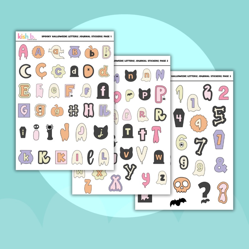 Spooky Halloween Letters | Journal Stickers (ONLINE ORDER ONLY)