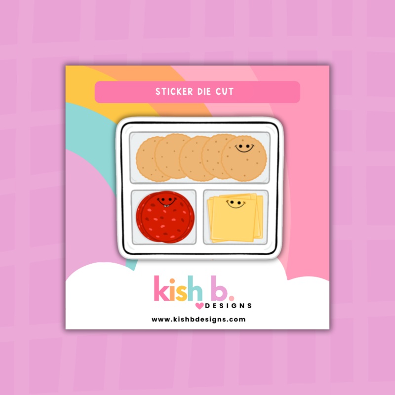 Crackers & Pepperoni Mini Lunch Tray | Sticker Die Cut (ONLINE ORDER ONLY)