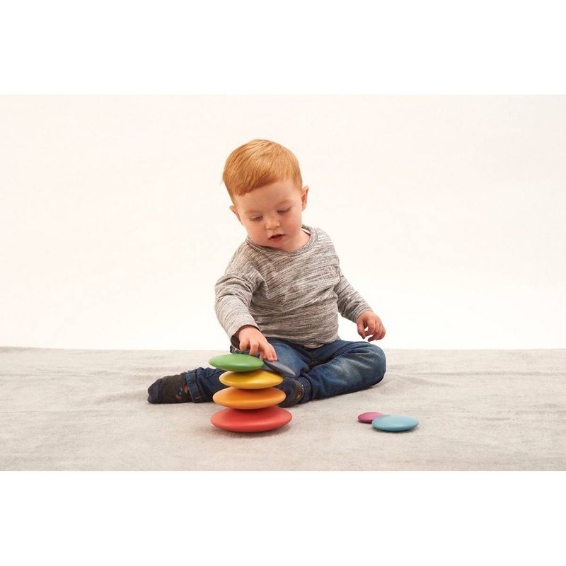 Rainbow Wooden Buttons  Pk7