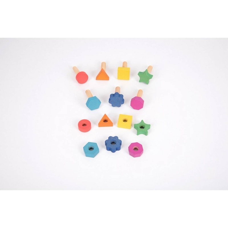 Rainbow Wooden Nuts & Bolts  Pk7