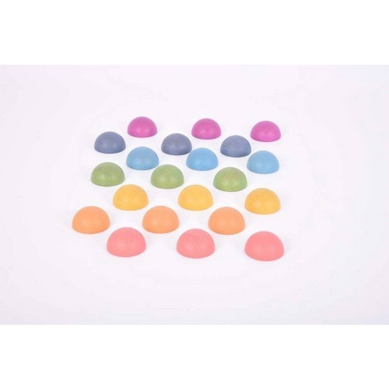 Rainbow Wooden Semispheres  Pk21