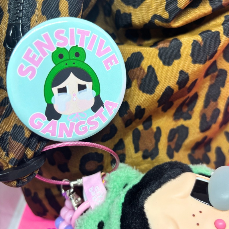 Sensitive Gangsta| Large| Pin Back Button (ONLINE ORDER ONLY)