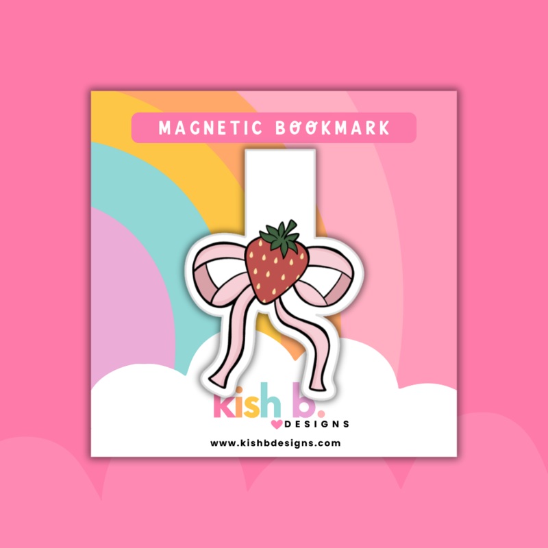 Strawberry Bow| Magnetic Bookmark (ONLINE ORDER ONLY)