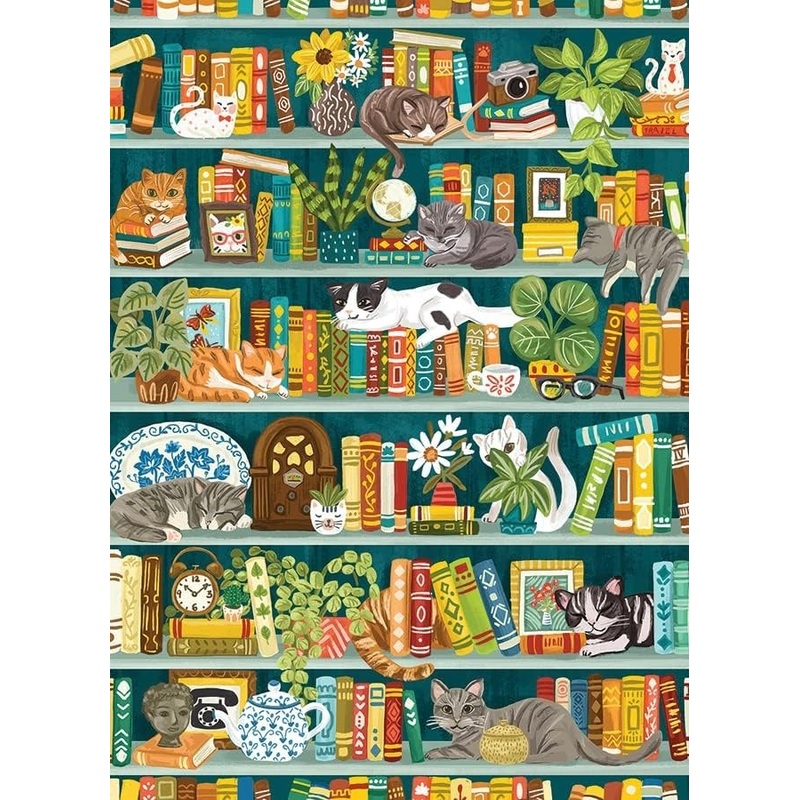 The Purrfect Bookshelf 1000 Piece Puzzle