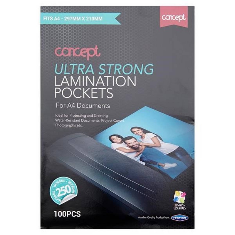 **A4 Pack 100 Laminating Pouches 500 Micron