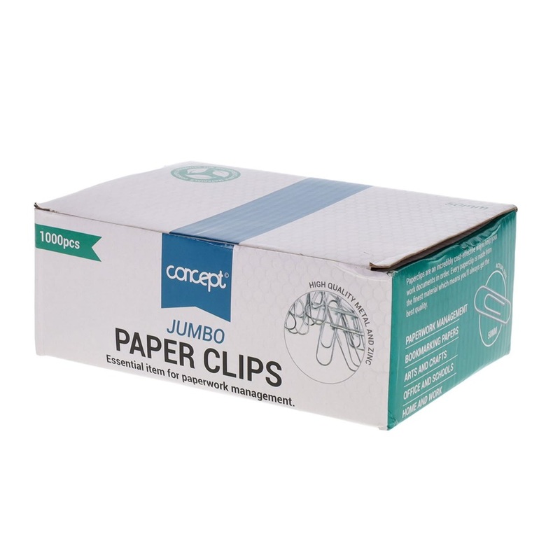 Jumbo Paper Clips 50mm Pack of 1000