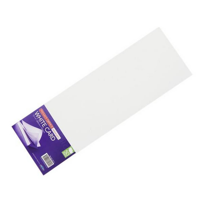White Flash Cards 12 x 4 160gsm (Pack of 50 sheets)