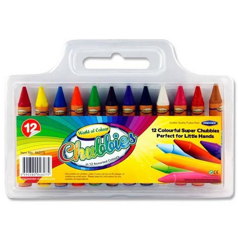 World of Colour Box of 12 Super Jumbo Chubby Crayons