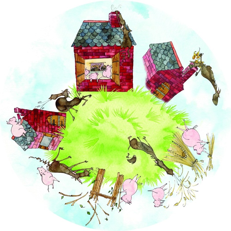 6 Inch Projector Wheel  Three Little Pigs Scene