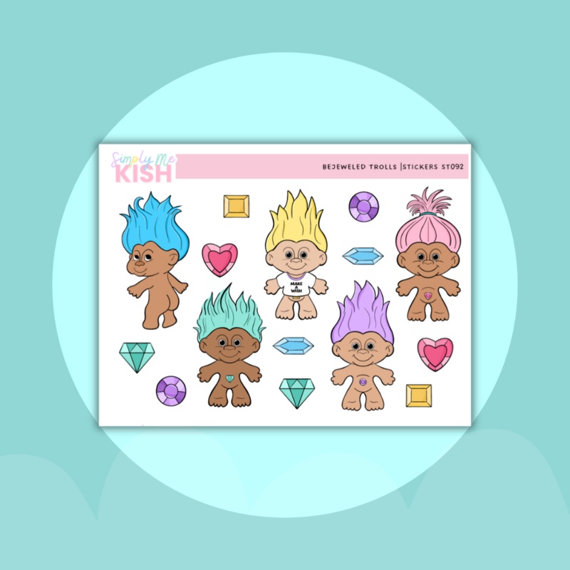 Bejeweled Trolls | Decorative Stickers (ONLINE ORDER ONLY)