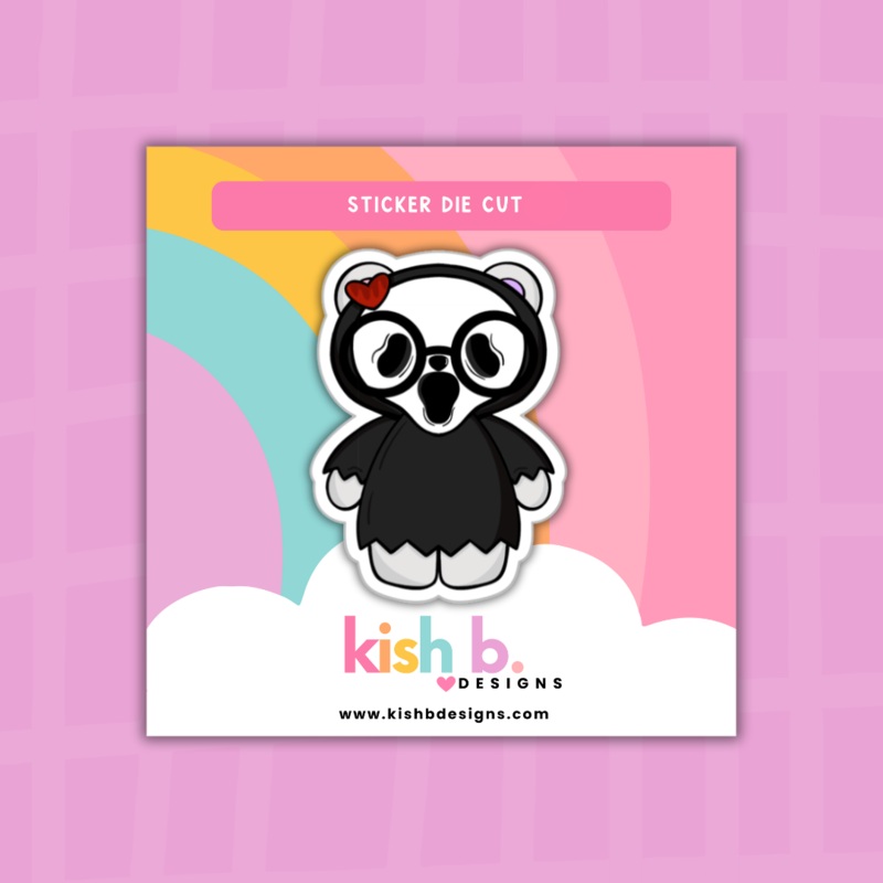Ghost Face| Scare Bear |Emma Bear | Sticker Die Cut (ONLINE ORDER ONLY)