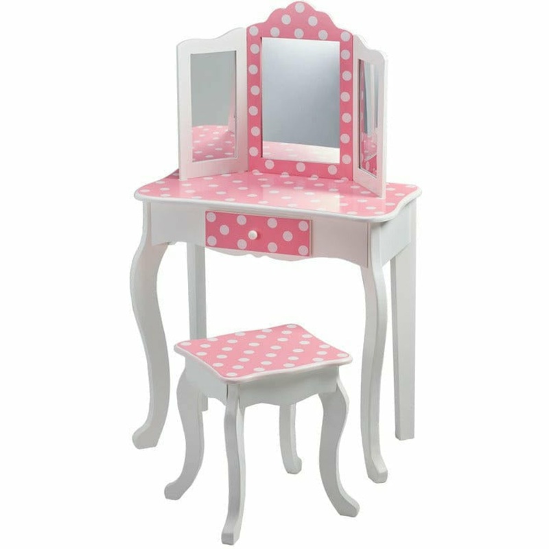 Polka Dot Gisele Play Vanity Set – Pink / White