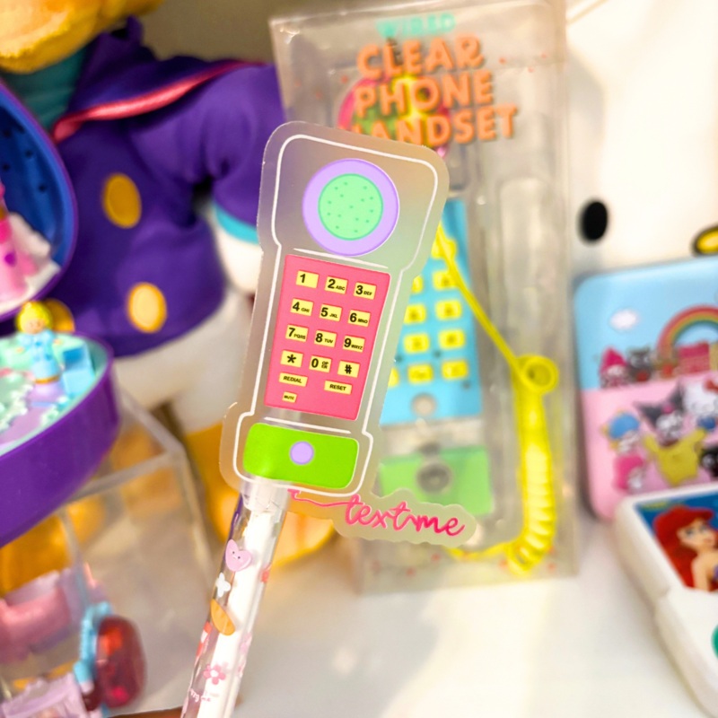 90’s Transparent Landline Phone |Vinyl Sticker (ONLINE ORDER ONLY)