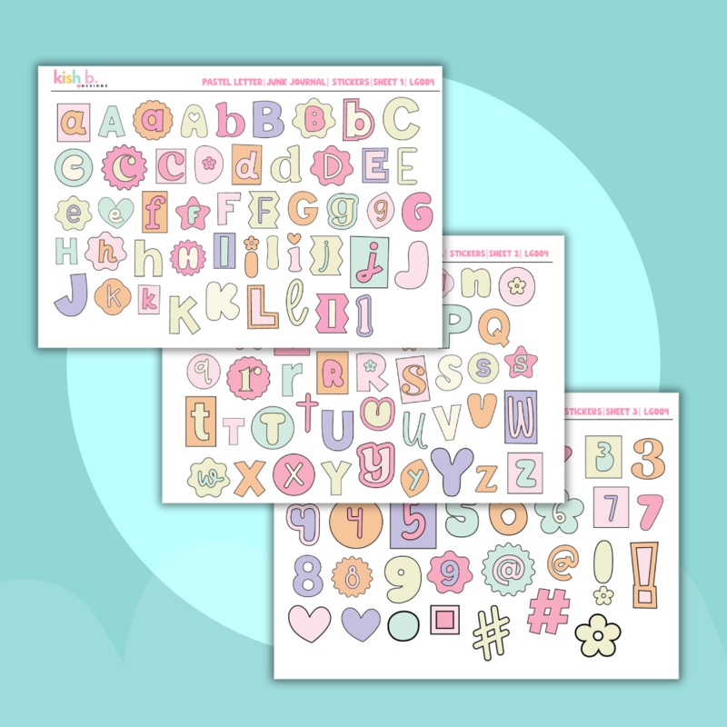 Pastel Letters | Journal Stickers (ONLINE ORDER ONLY)