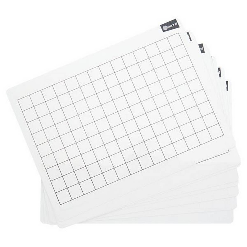 A4 2cm Grid Whiteboards Pack of 10