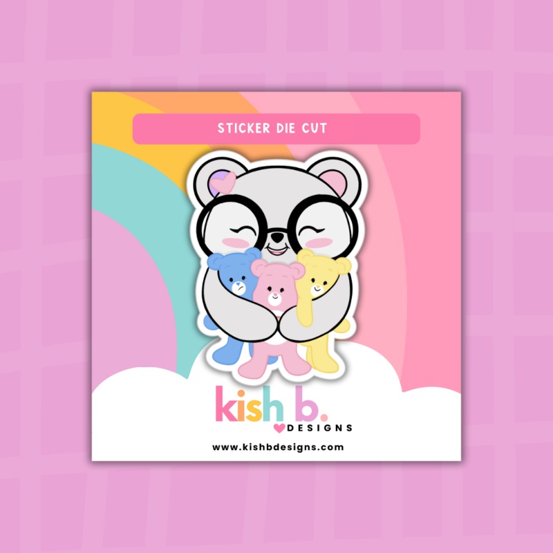 Emma Hugging Plushies | Sticker Die Cut (ONLINE ORDER ONLY)