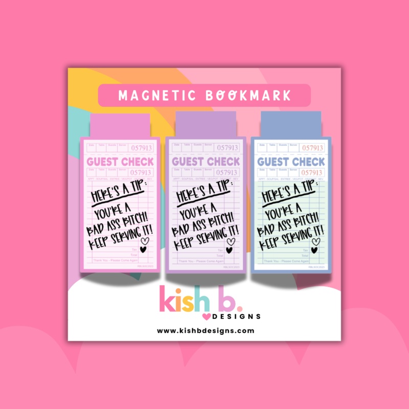 Guest Check: Here’s a Tip| Magnetic Bookmark (ONLINE ORDER ONLY)