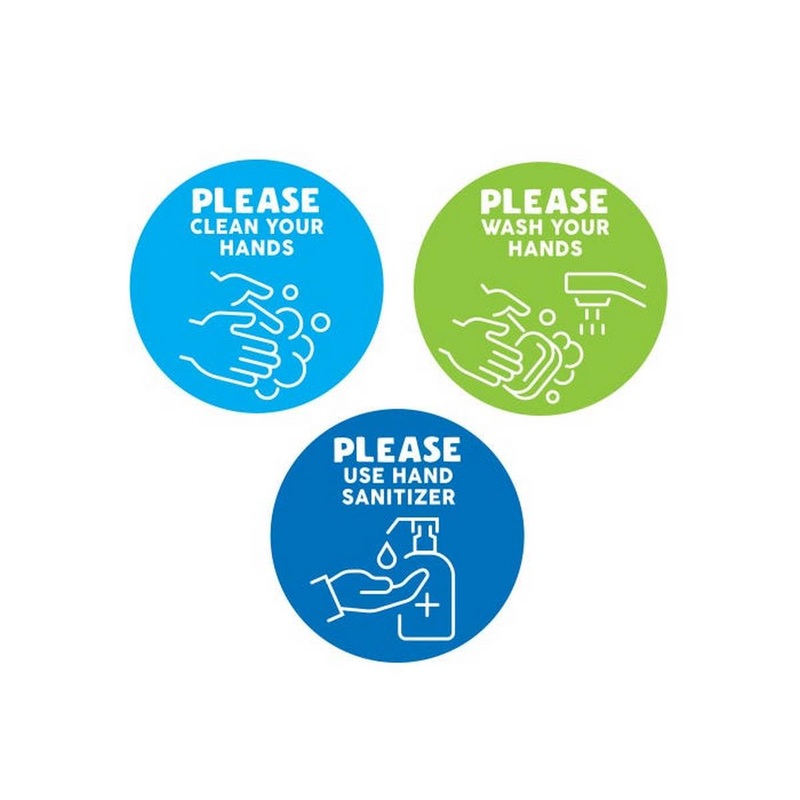 Handwashing Reminder Decals Set of 60