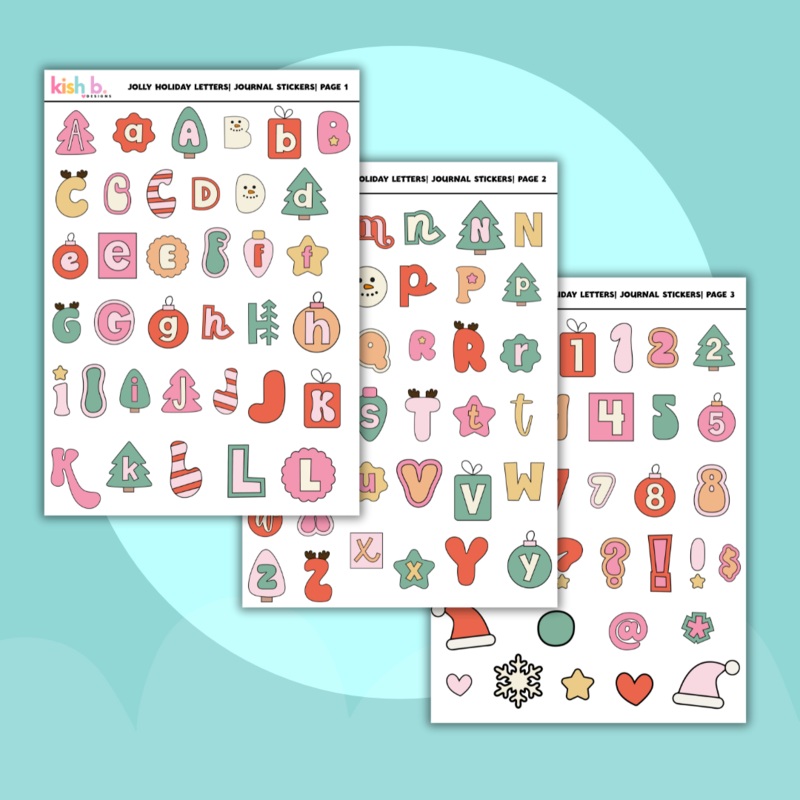 Jolly Holiday Letters | Journal Stickers (ONLINE ORDER ONLY)