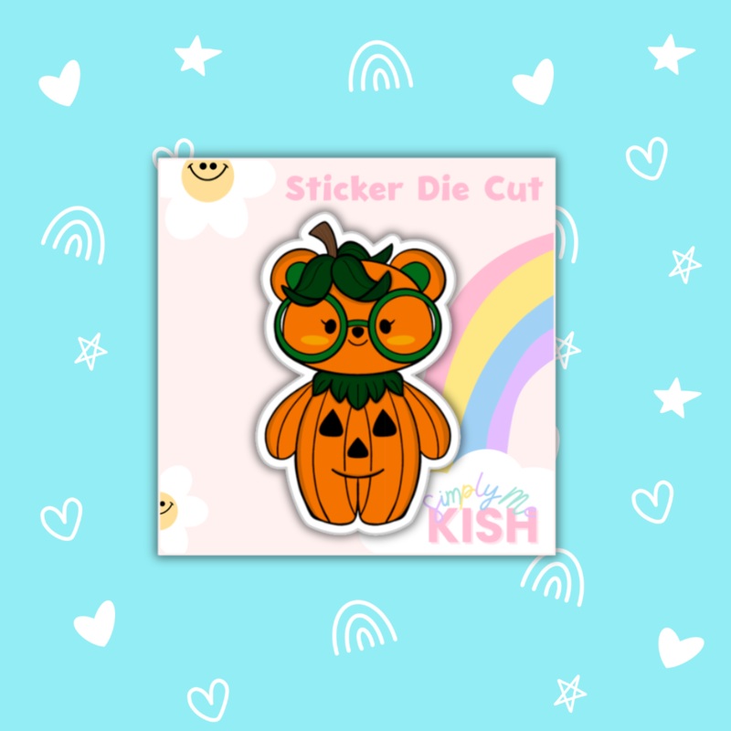 Pumpkin Spice Scare Bear| Sticker Die Cut (ONLINE ORDER ONLY)