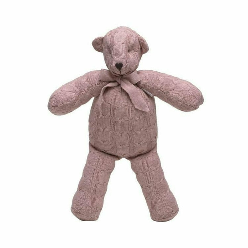 Rose Cable Knit Plush Teddy Bear
