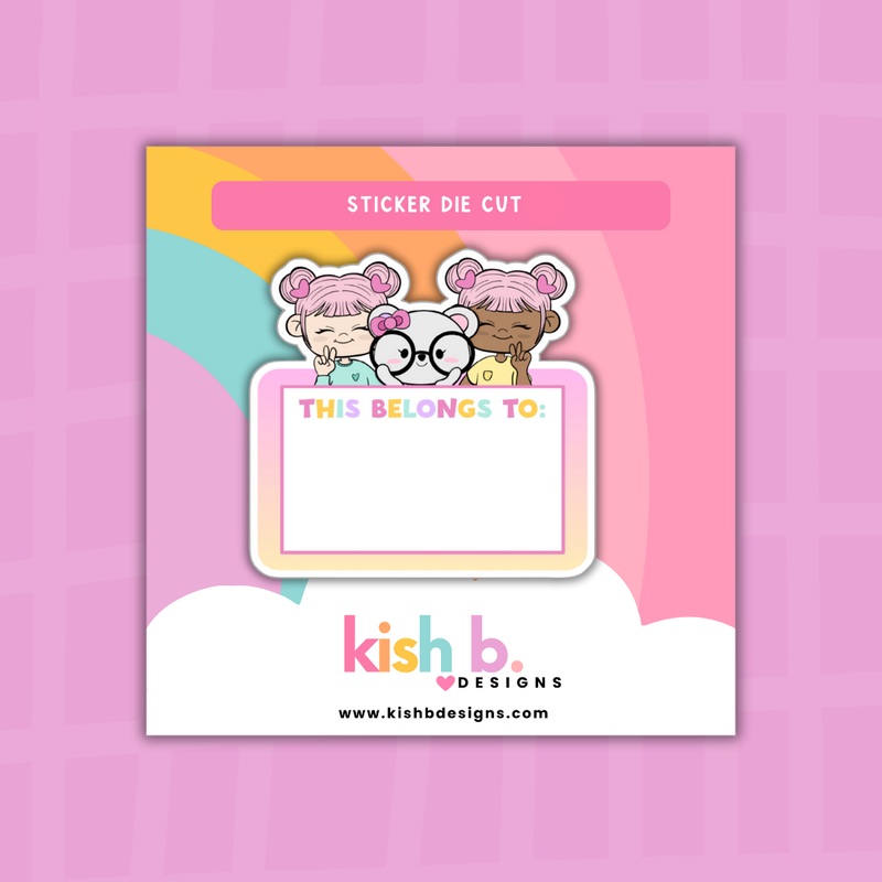 This Belongs To|Kenny & Emma Bear|  Sticker Die Cut (ONLINE ORDER ONLY)