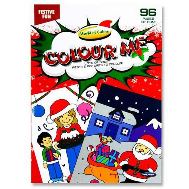 A4 96pg Festive Fun Perforated Colouring Book  Christmas