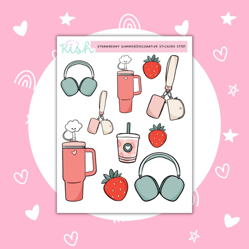 Strawberry Summer |  Decorative | Stickers (ONLINE ORDER ONLY)
