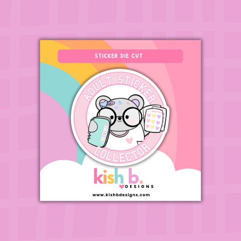 Adult Sticker Collector| Emma Bear | Sticker Die Cut (ONLINE ORDER ONLY)