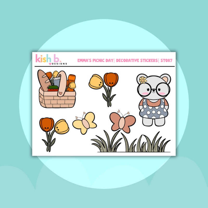 Emma’s Picnic Day |  Decorative | Stickers (ONLINE ORDER ONLY)