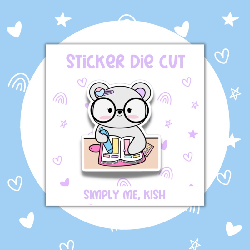 Planning | Emma Bear Character| Sticker Die Cut (ONLINE ORDER ONLY)