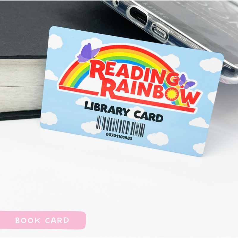 Reading Rainbow Library Card | Metal Book Card | Washi Card (ONLINE ORDER ONLY)