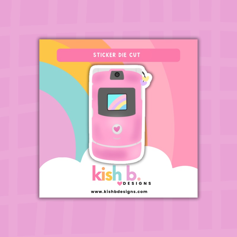 Retro Cellphone |Sticker Die Cut (ONLINE ORDER ONLY)