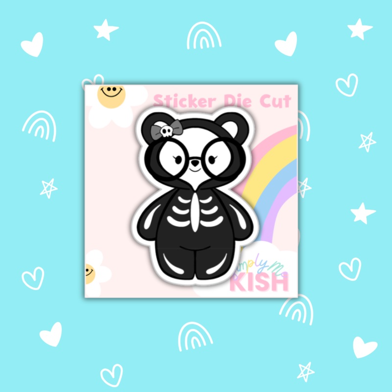Skully Scare Bear| Sticker Die Cut (ONLINE ORDER ONLY)