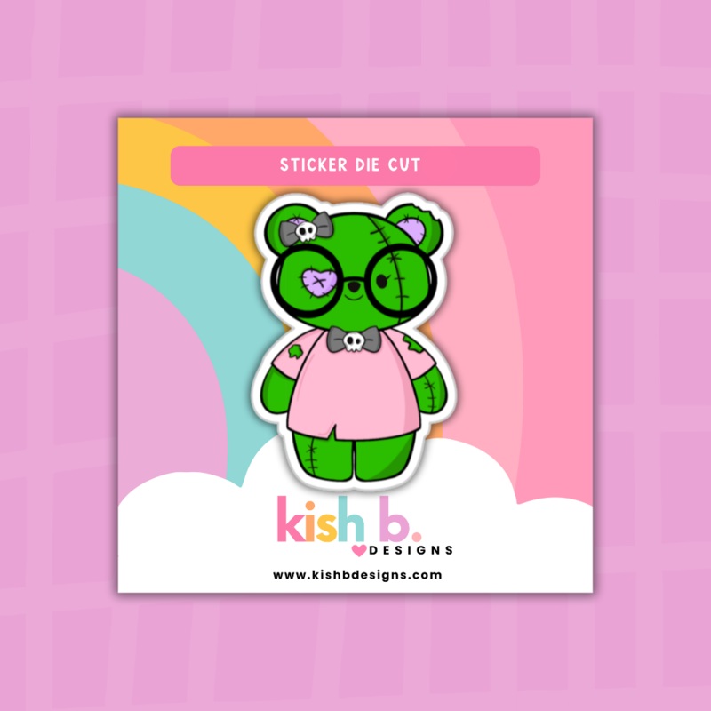 Zombie| Scare Bear| Emma Bear| Sticker Die Cut (ONLINE ORDER ONLY)