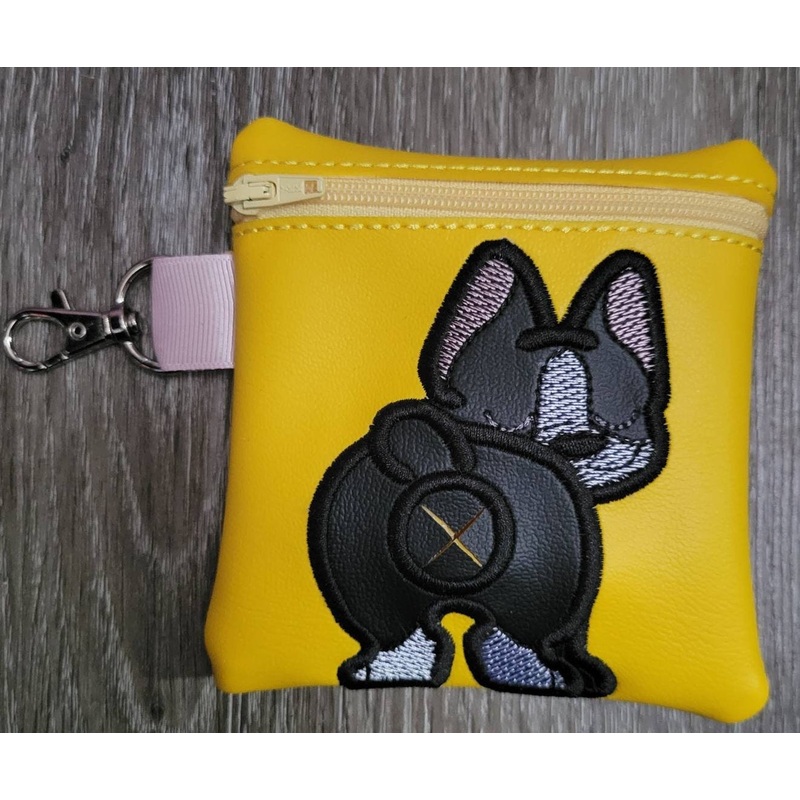 Boston Terrier Poop Bag Pouch – gift for dog lover – Zippered poop bag holder-  Gift for Dog Walker – veterinarian – dog groomer (ONLINE ORDER ONLY)