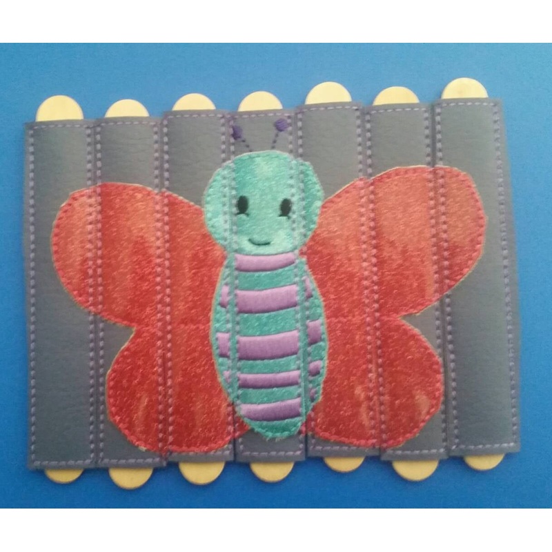 Butterfly Stick Puzzle – Seven Pieces – vinyl – school – classroom – educational – Quiet Toy – Busy Bag – Activity Bag – popsicle stick (ONLINE ORDER ONLY)
