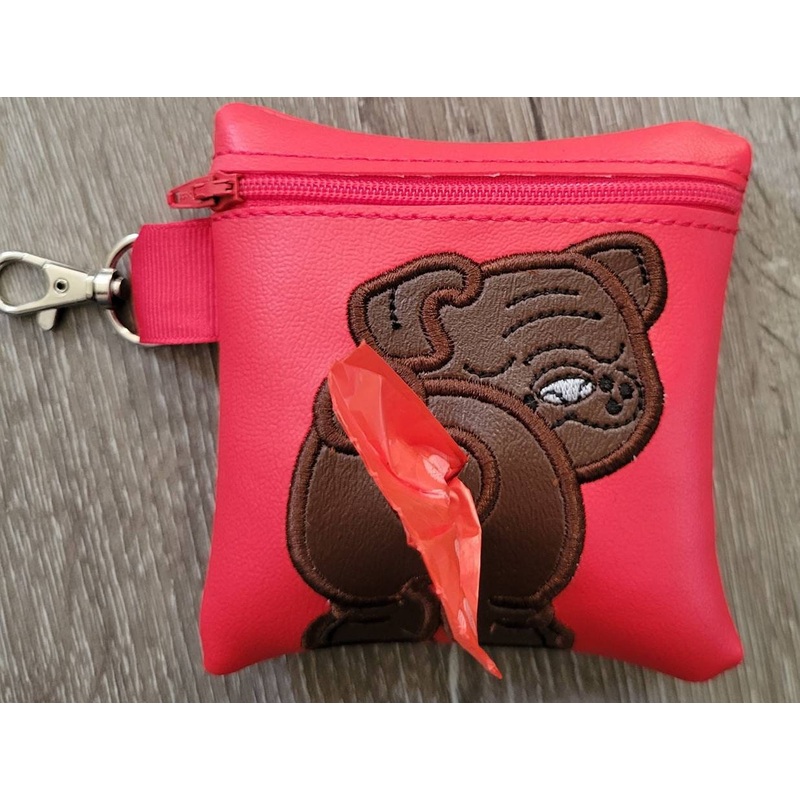 English Bulldog Poop Bag Pouch – gift for dog lover – Zippered poop bag holder-  Gift for Dog Walker – veterinarian – dog groomer (ONLINE ORDER ONLY)