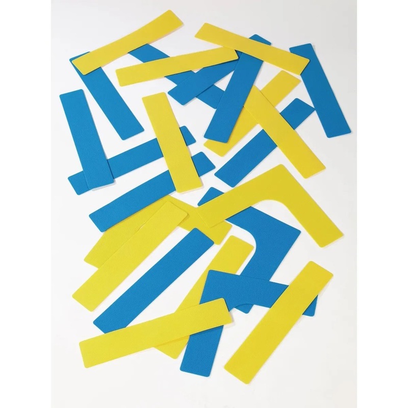 Everyday Throw Down Line and Corner Set  Blue/Yellow  Pack of 24