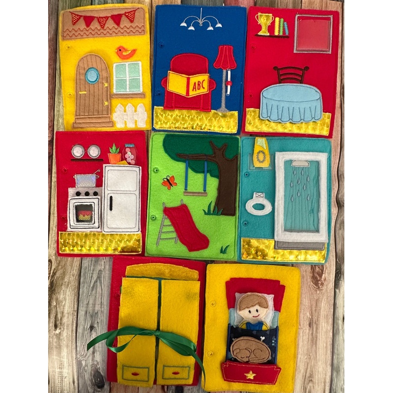 Portable Felt Dollhouse Quiet Book – Toddler Quiet Activity Toy – Educational Gift For Boys and Girls – Learning Toy – Unpaper Doll (ONLINE ORDER ONLY)